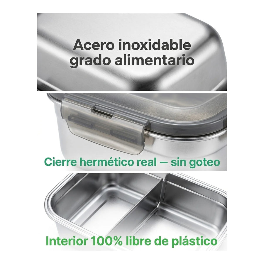 Contenedor Hermético Wayu Acero Microsafe 650ml Premium