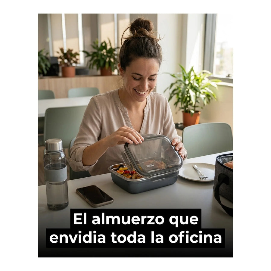 Contenedor Hermético Wayu Acero Microsafe 650ml Premium