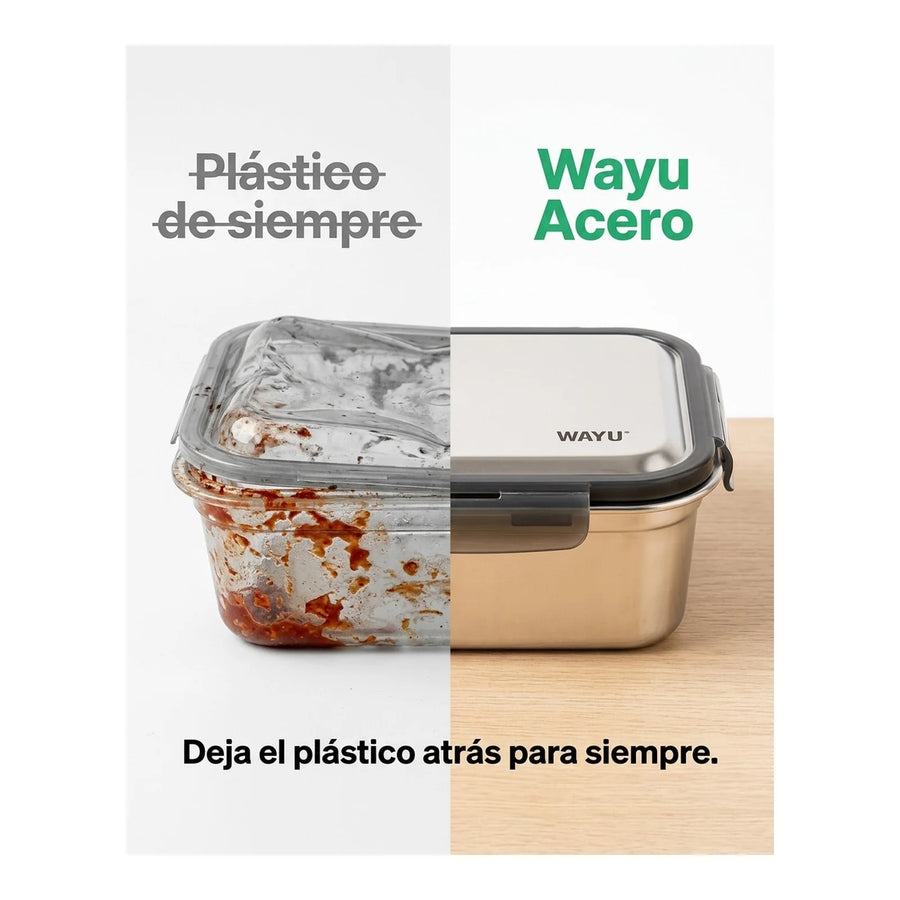 Contenedor Hermético Wayu Acero Microsafe 1.3 Lt Premium
