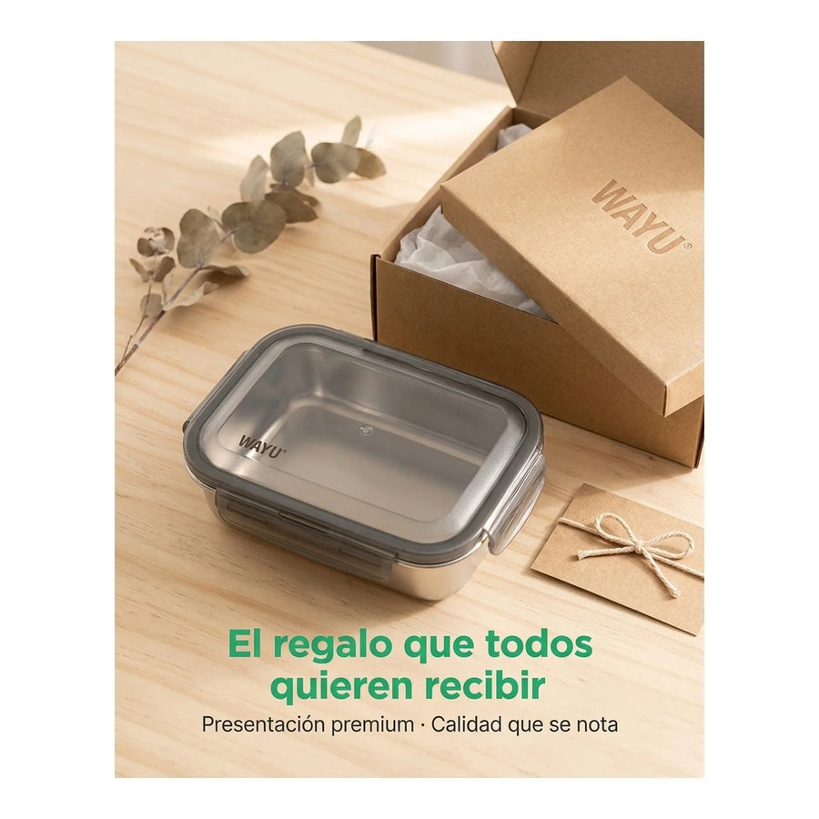 Contenedor Hermético Wayu Acero Microsafe 650ml Premium