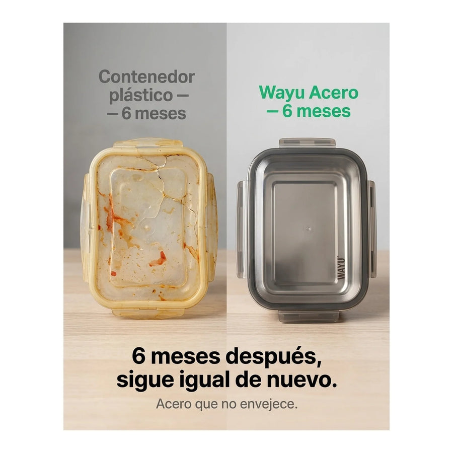 Contenedor Hermético Wayu Acero Microsafe 1.3 Lt Premium