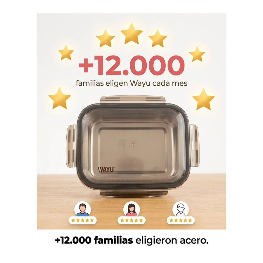 Contenedor Hermético Wayu Acero Microsafe 1.3 Lt Premium
