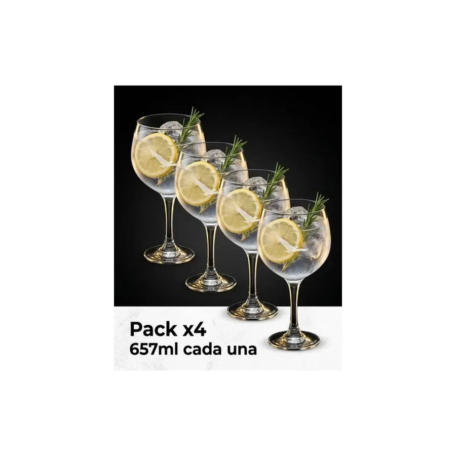 Copa Alto Del Carmen 657ml Pack X4 Tragos Aperitivos Coctels Transparente
