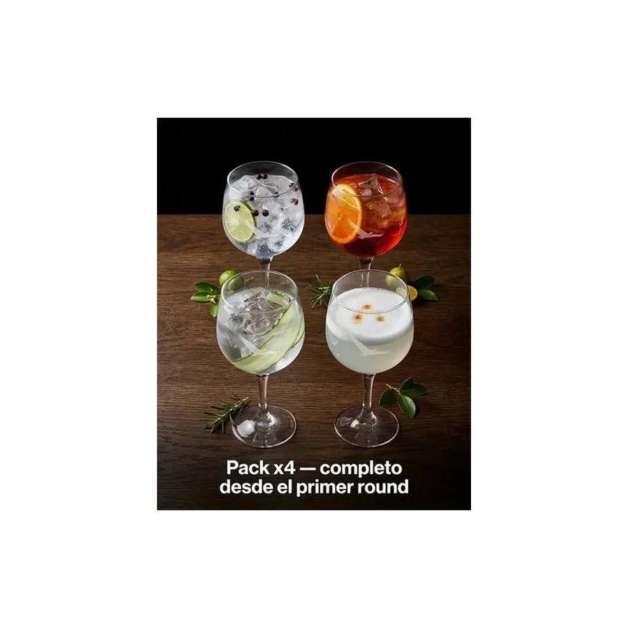 Copa Alto Del Carmen 657ml Pack X4 Tragos Aperitivos Coctels Transparente