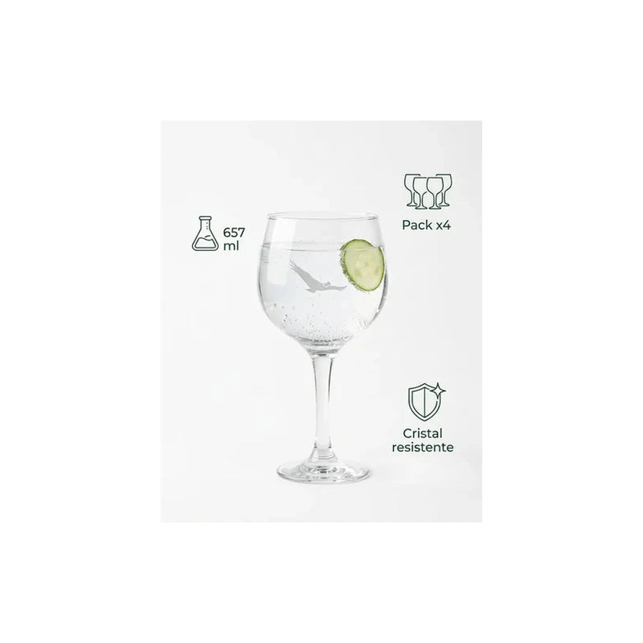 Copa Alto Del Carmen 657ml Pack X4 Tragos Aperitivos Coctels Transparente