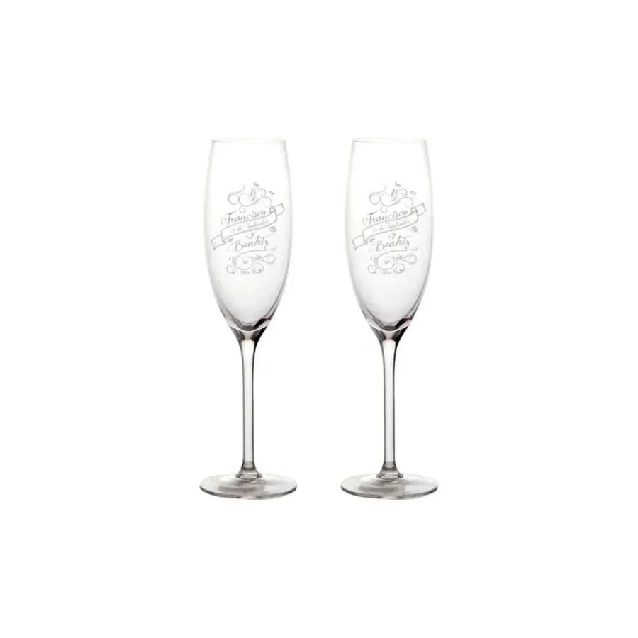 Copa de Espumante Pack X6 para Boda y Aniversario + Grabado Personalizado
