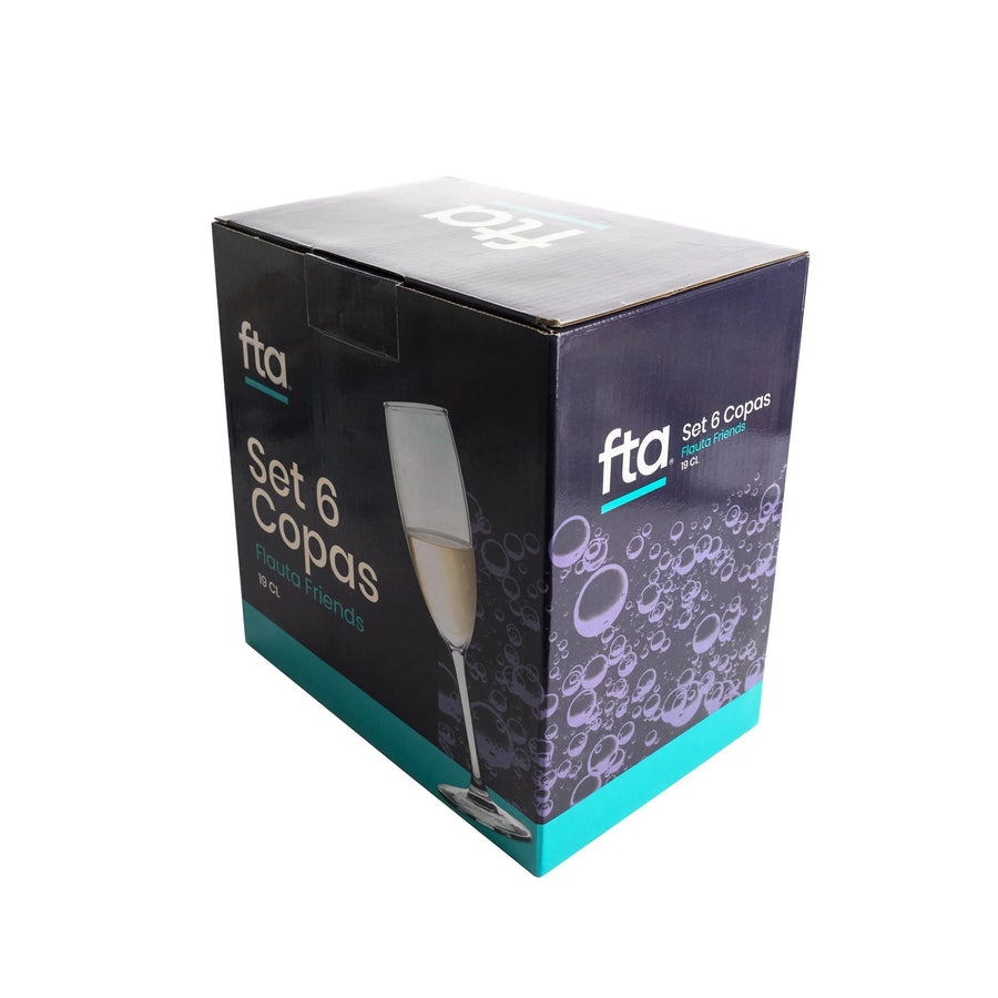 Copa de Espumante Pack X6 para Boda y Aniversario + Grabado Personalizado