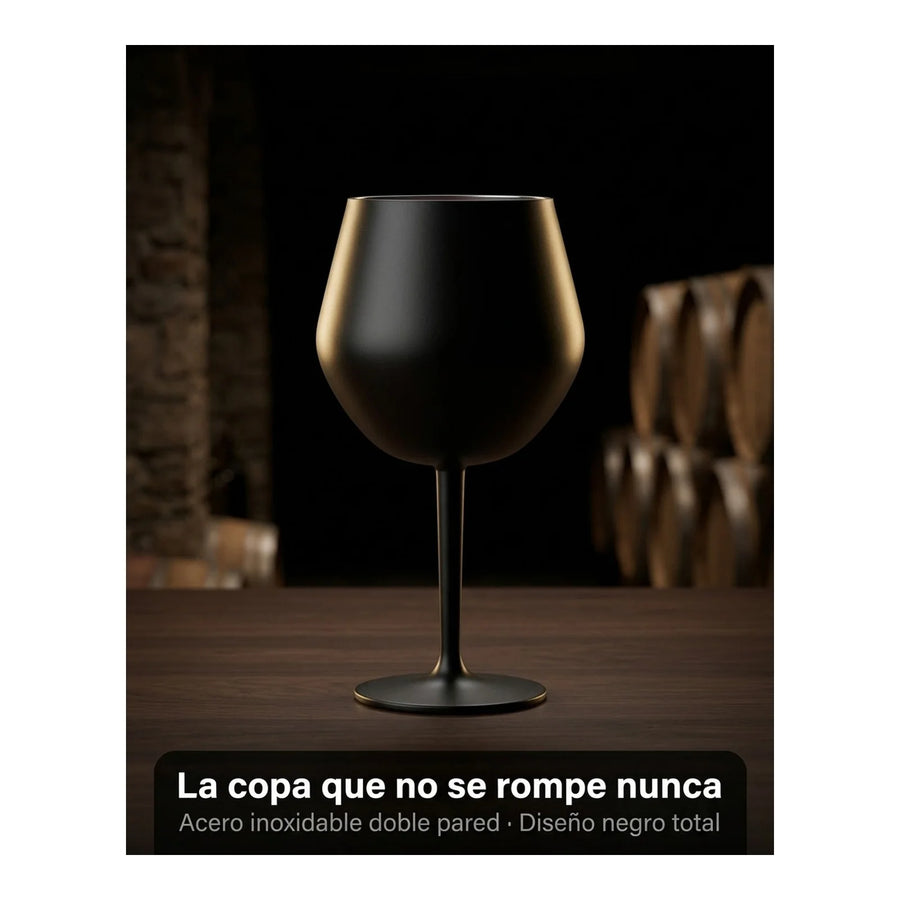 Copa Taca Brasil 400ml Negra Doble Pared