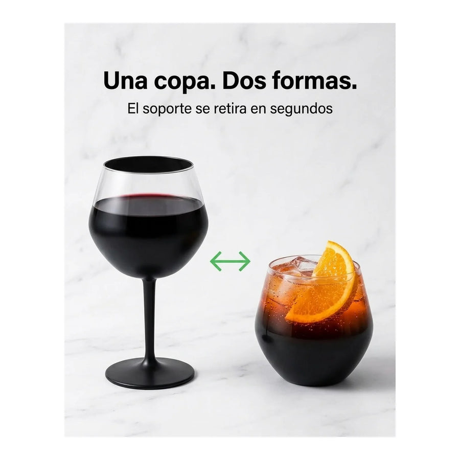 Copa Taca Brasil 400ml Negra Doble Pared