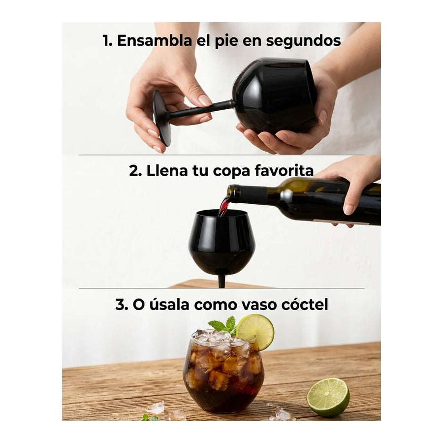 Copa Taca Brasil 400ml Negra Doble Pared