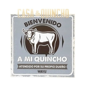 Cuadro Bar Metálico Wayu 25x25 Mi Quincho Parrilla Bbq