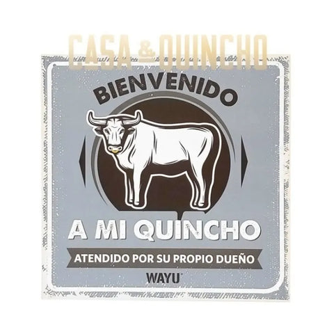 Cuadro Bar Metálico Wayu 25x25 Mi Quincho Parrilla Bbq