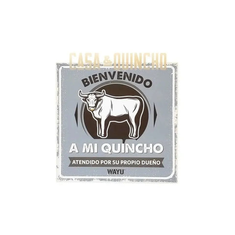 Cuadro Bar Metálico Wayu 25x25 Mi Quincho Parrilla Bbq
