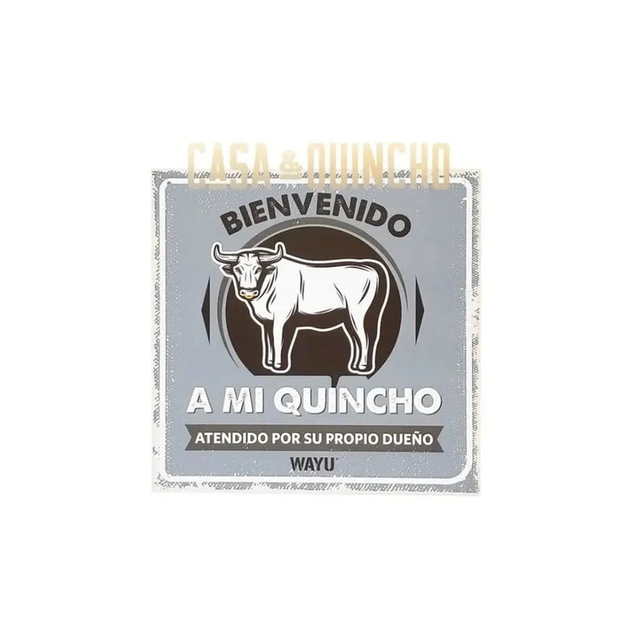 Cuadro Bar Metálico Wayu 25x25 Mi Quincho Parrilla Bbq