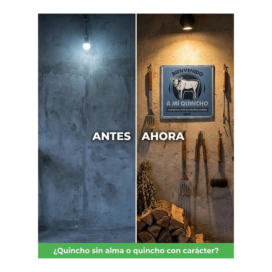 Cuadro Bar Metálico Wayu 25x25 Mi Quincho Parrilla Bbq