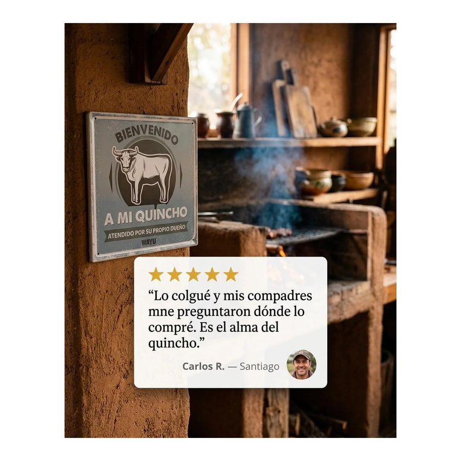 Cuadro Bar Metálico Wayu 25x25 Mi Quincho Parrilla Bbq