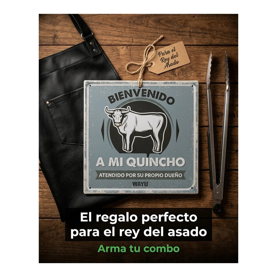 Cuadro Bar Metálico Wayu 25x25 Mi Quincho Parrilla Bbq