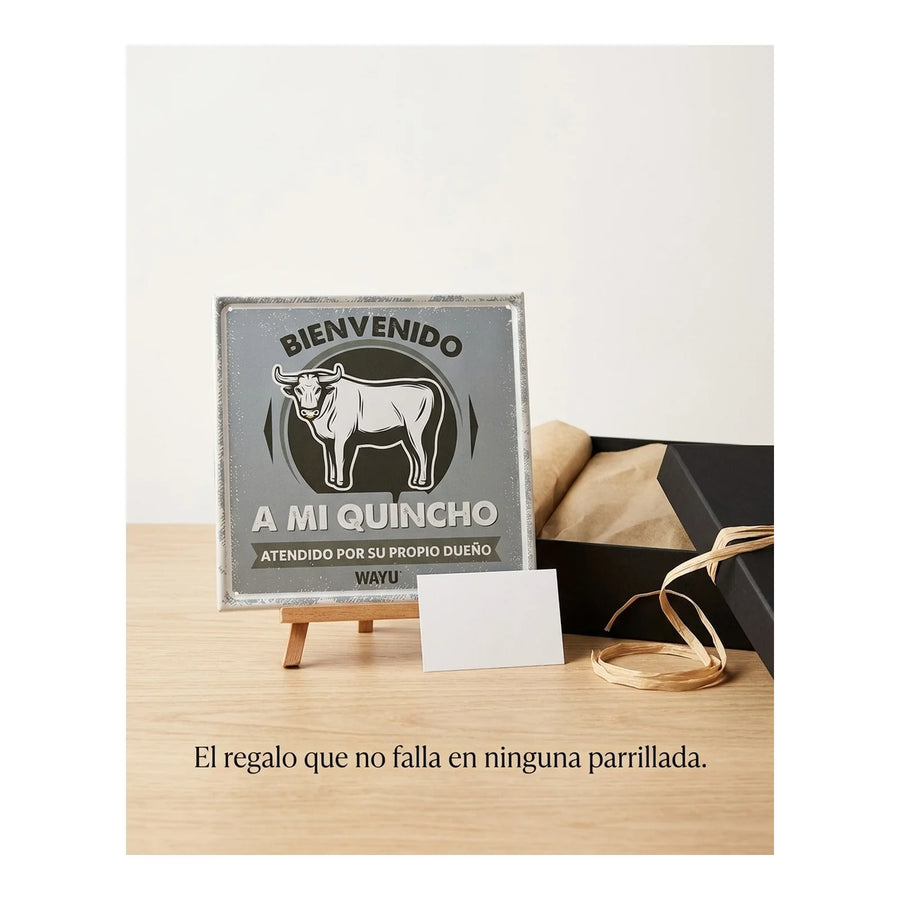 Cuadro Bar Metálico Wayu 25x25 Mi Quincho Parrilla Bbq