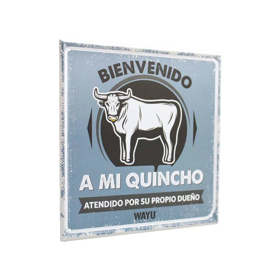 Cuadro Bar Metálico Wayu 25x25 Mi Quincho Parrilla Bbq
