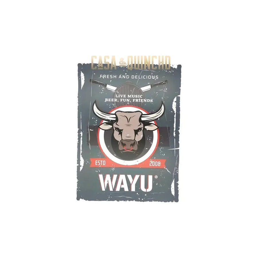 Cuadro Bar Metálico Wayu 40x30 Toro Quincho Parrilla Bbq