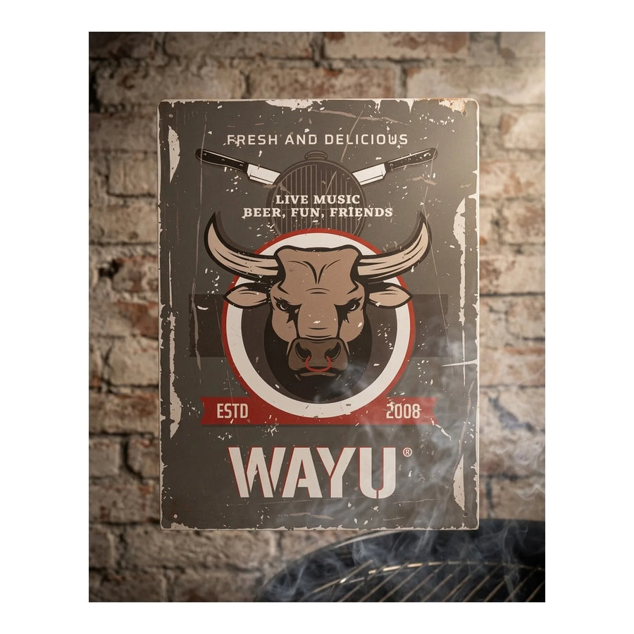 Cuadro Bar Metálico Wayu 40x30 Toro Quincho Parrilla Bbq