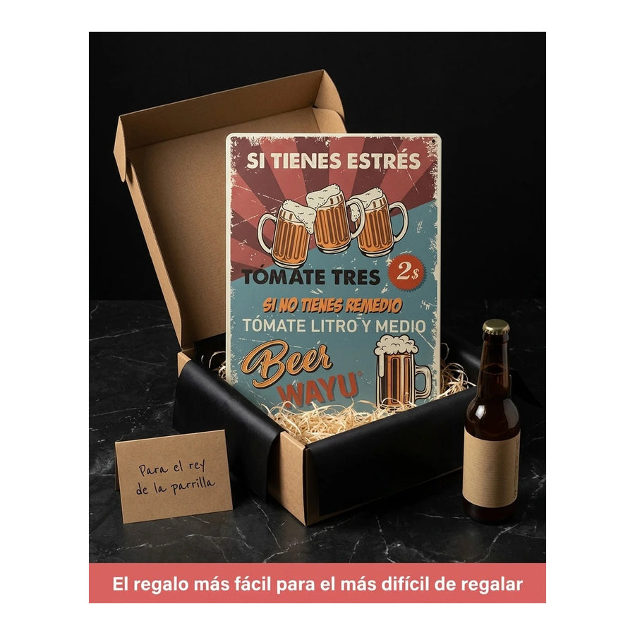 Cuadro Bar Metálico Wayu 40x30 Beer Quincho Parrilla Bbq