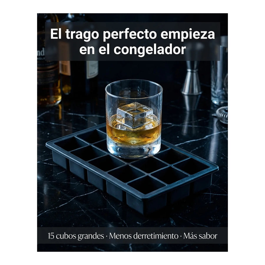 Cubetera 15 Cubos De Hielo Wayu Hielo Grande Premium Tragos