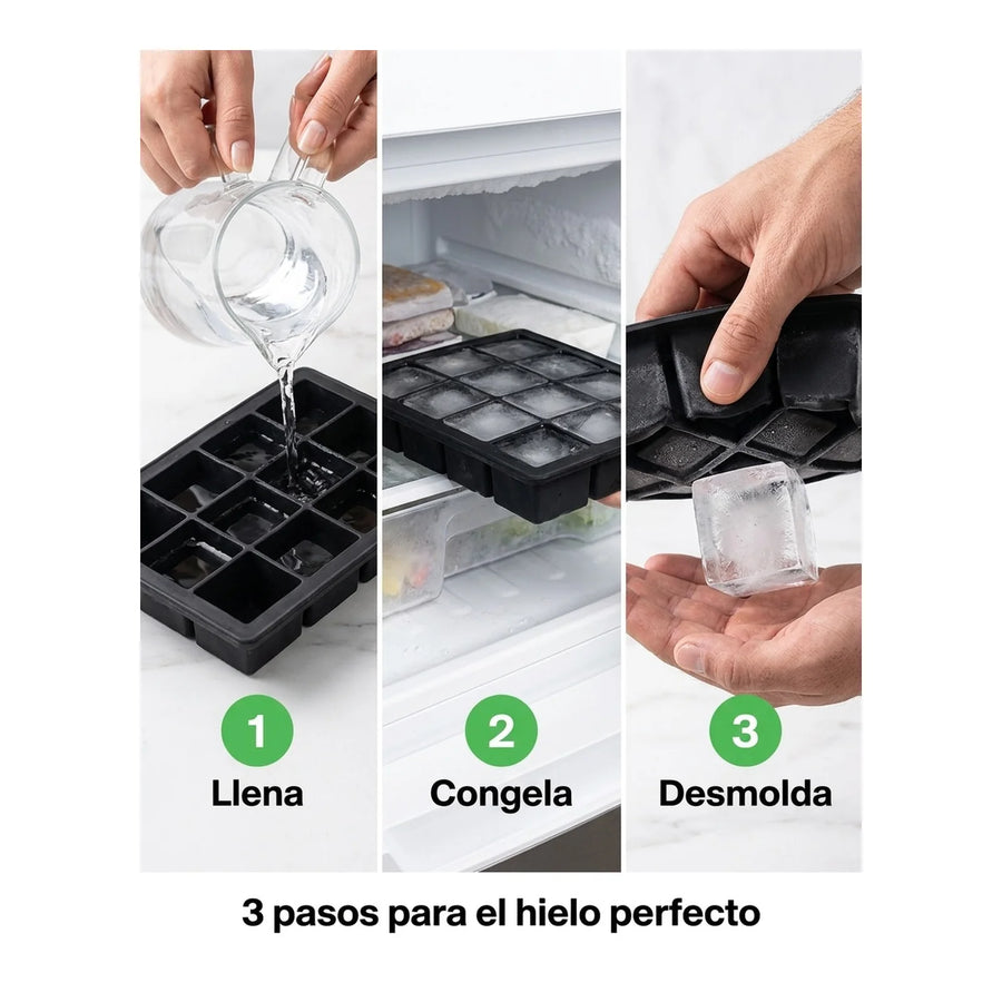 Cubetera 15 Cubos De Hielo Wayu Hielo Grande Premium Tragos