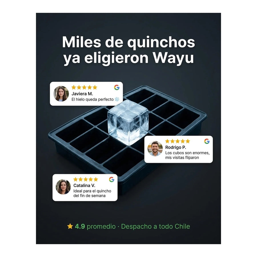 Cubetera 15 Cubos De Hielo Wayu Hielo Grande Premium Tragos