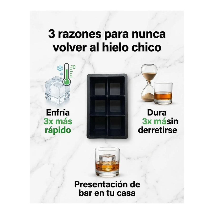 Cubetera 6 Cubos De Hielo Wayu Hielo Grande Premium Tragos
