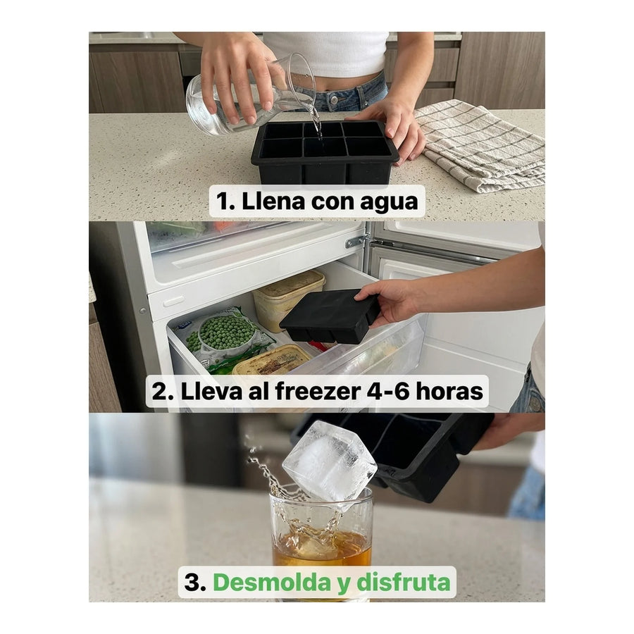 Cubetera 6 Cubos De Hielo Wayu Hielo Grande Premium Tragos