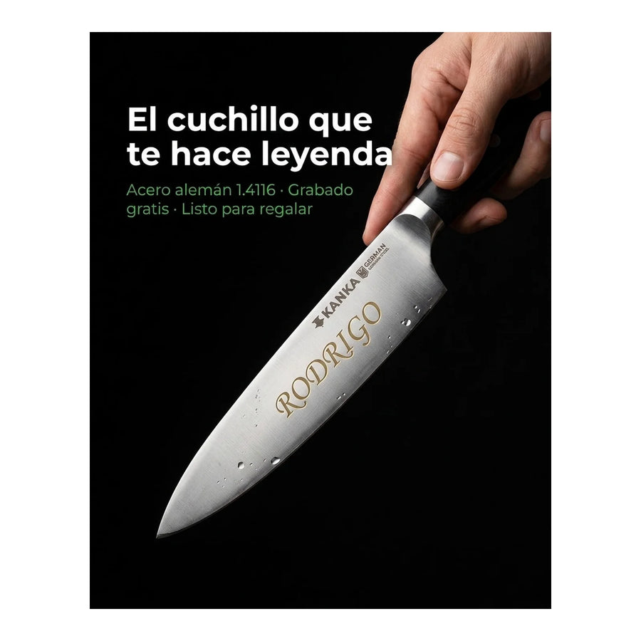 Cuchillo Acero Alemán Kanka Multiuso + Grabado Personalizado