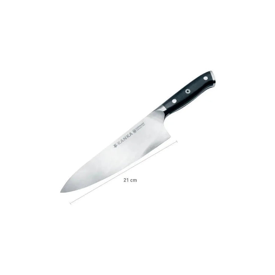 Cuchillo Chef Acero Alemán Kanka 8" — Funda Madera + Grabado Láser Gratis