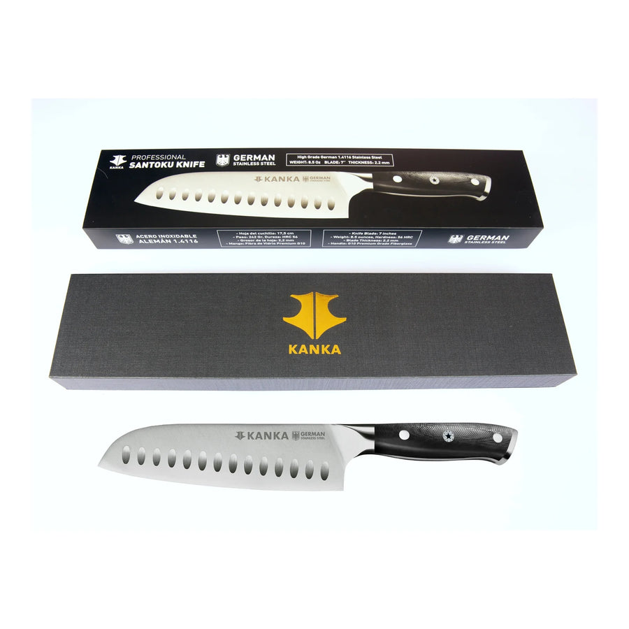 Cuchillo Acero Alemán Kanka Santoku + Grabado Personalizado