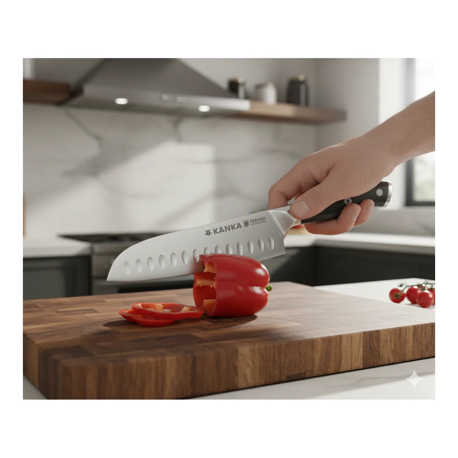 Cuchillo Acero Alemán Kanka Santoku + Grabado Personalizado