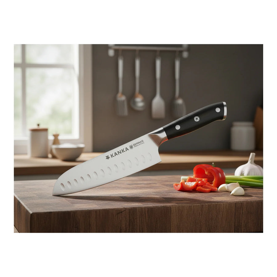 Cuchillo Acero Alemán Kanka Santoku + Grabado Personalizado
