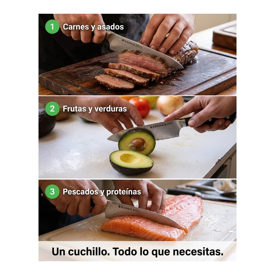 Cuchillo Acero Alemán Kanka Multiuso + Grabado Personalizado