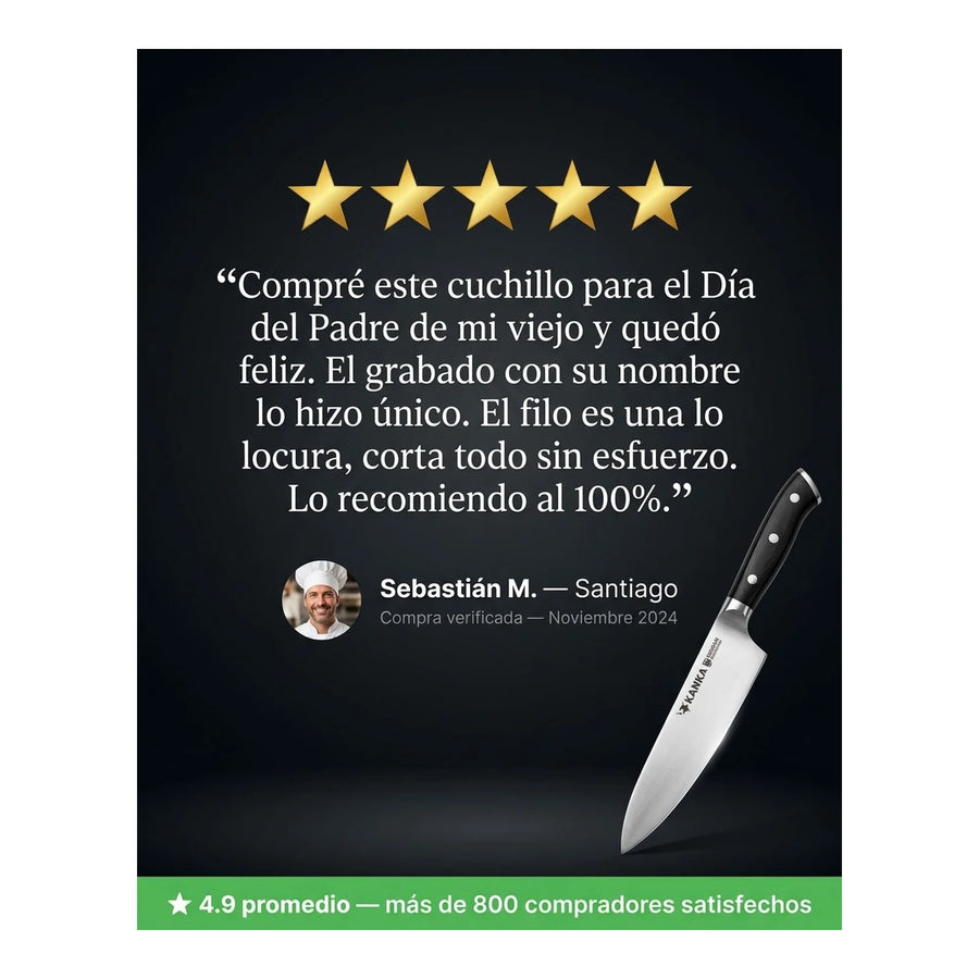 Cuchillo Acero Alemán Kanka Multiuso + Grabado Personalizado