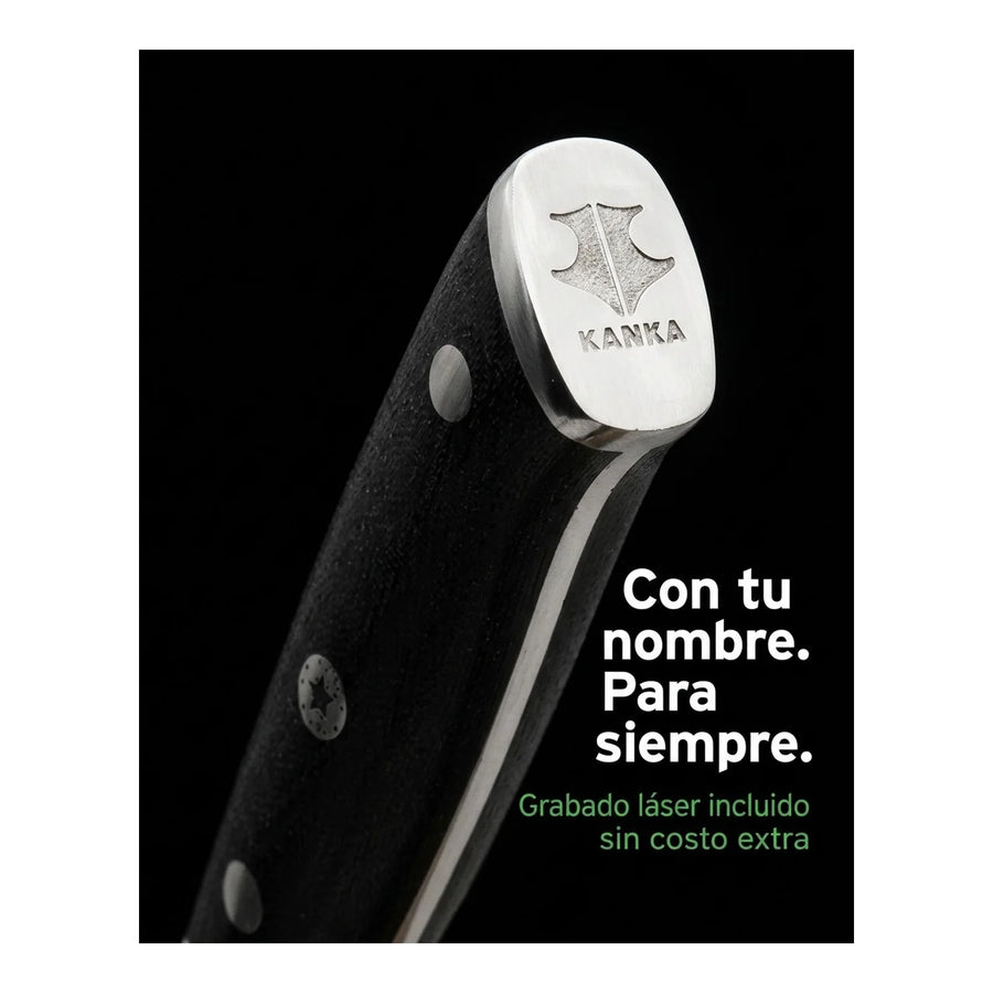 Cuchillo Acero Alemán Kanka Santoku + Grabado Personalizado