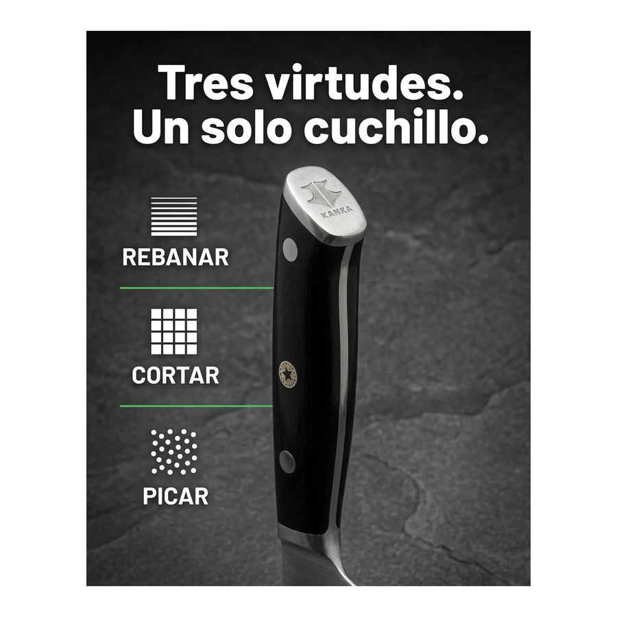 Cuchillo Acero Alemán Kanka Santoku + Grabado Personalizado