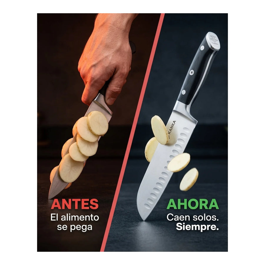 Cuchillo Acero Alemán Kanka Santoku + Grabado Personalizado