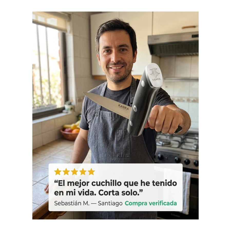 Cuchillo Acero Alemán Kanka Santoku + Grabado Personalizado