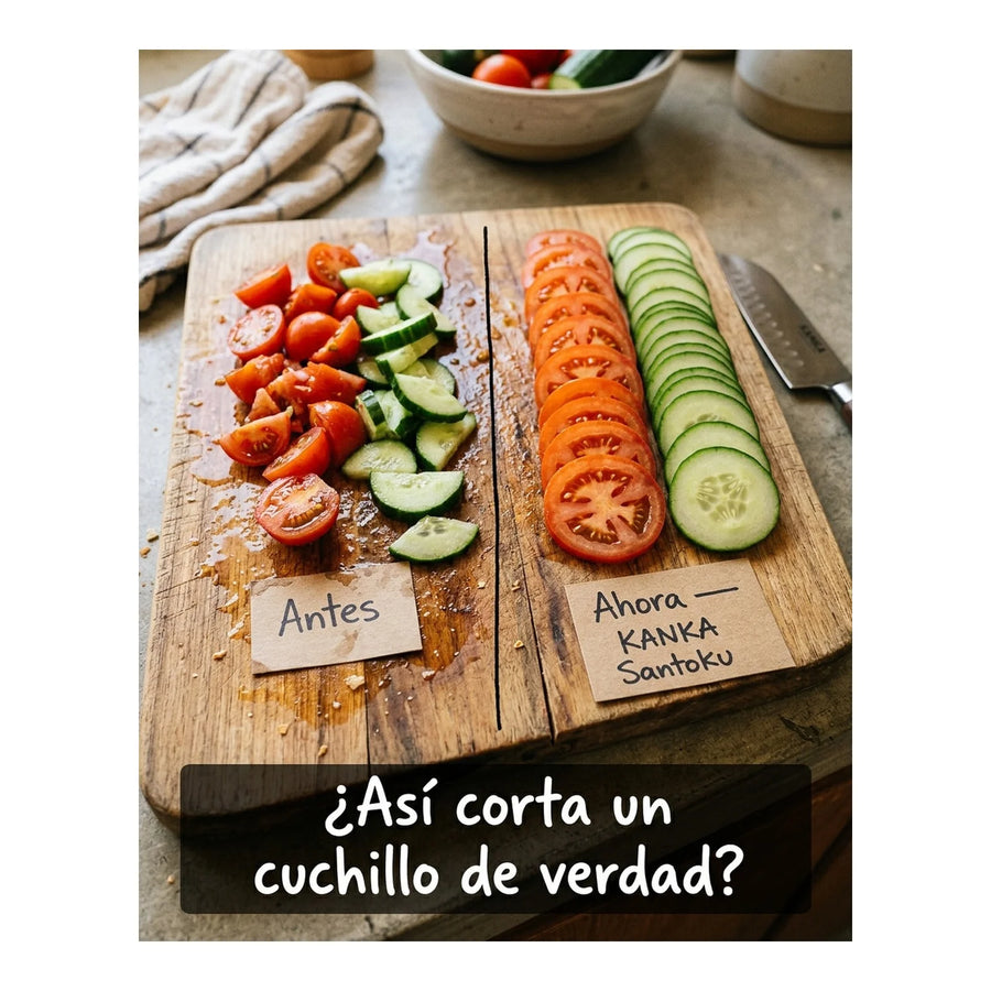 Cuchillo Acero Alemán Kanka Santoku + Grabado Personalizado