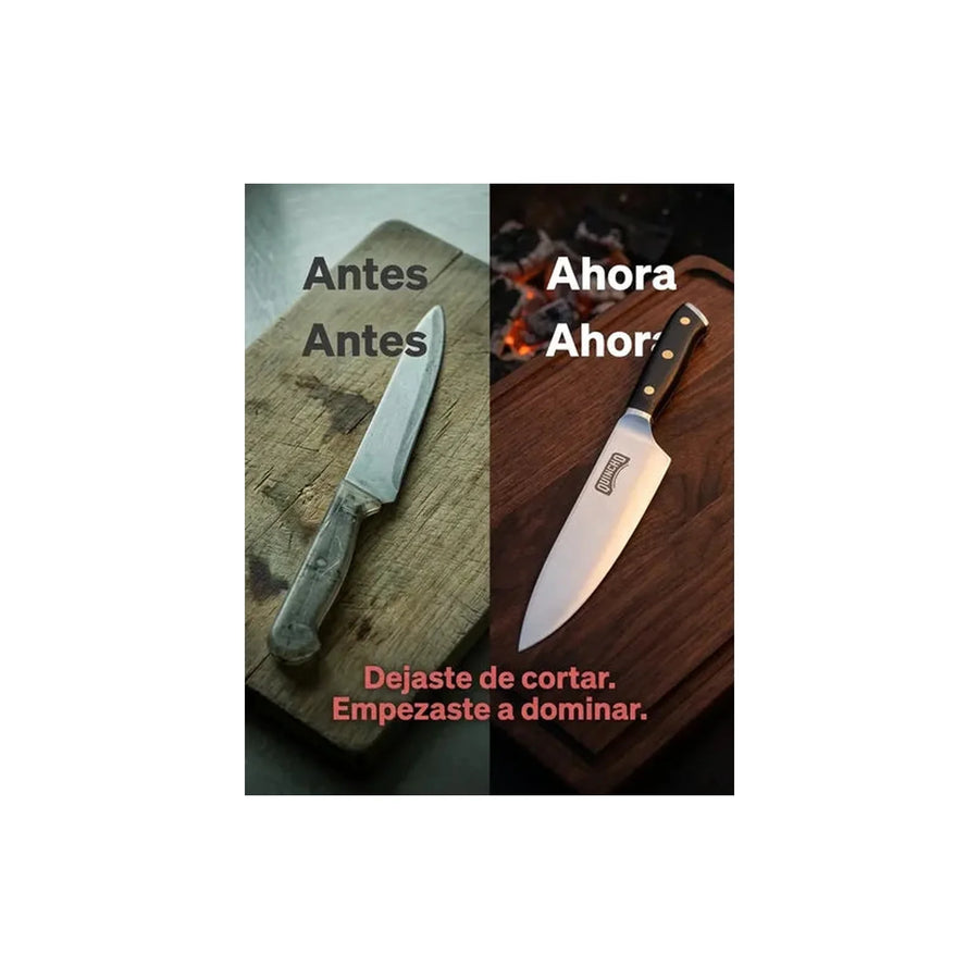 Cuchillo Acero Alemán 8 Pulgadas + Grabado Personalizado