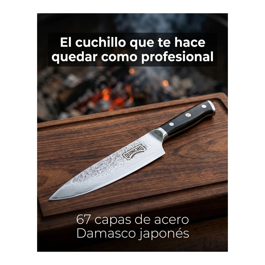 Cuchillo Acero Damasco 67 Capas 8 Pulgadas + Grabado Personalizado