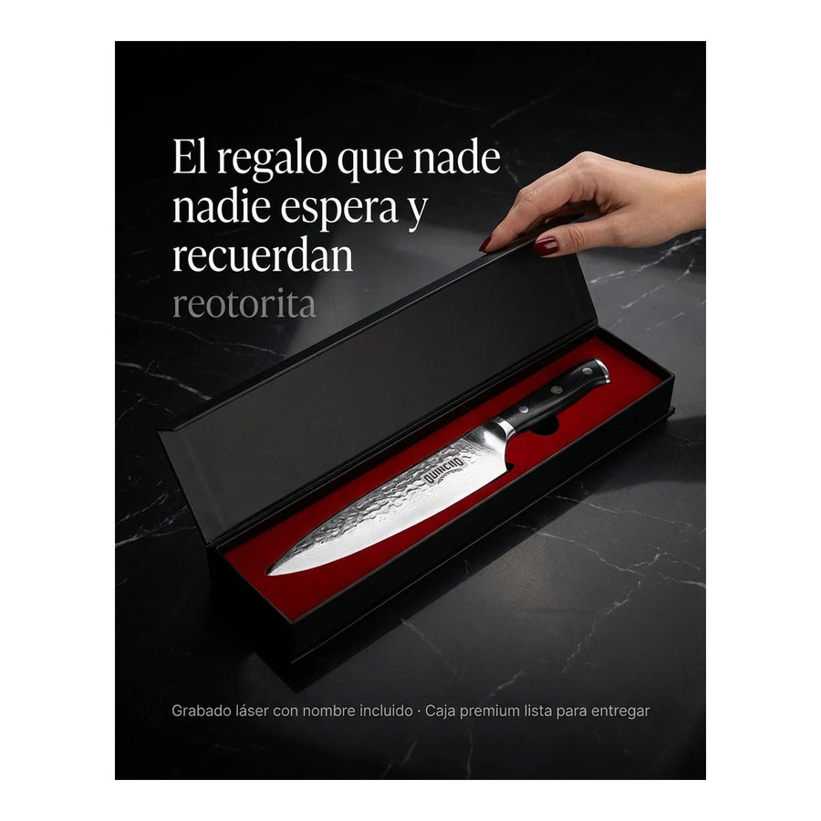 Cuchillo Acero Damasco 67 Capas 8 Pulgadas + Grabado Personalizado