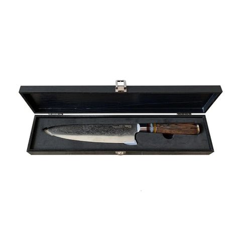 Cuchillo Acero Damasco Brown Wayu + Grabado Laser Chile (foto 2)