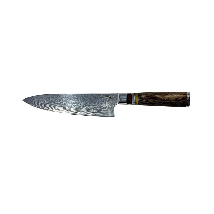 Cuchillo Acero Damasco Brown Wayu + Grabado Laser Chile (foto 3)