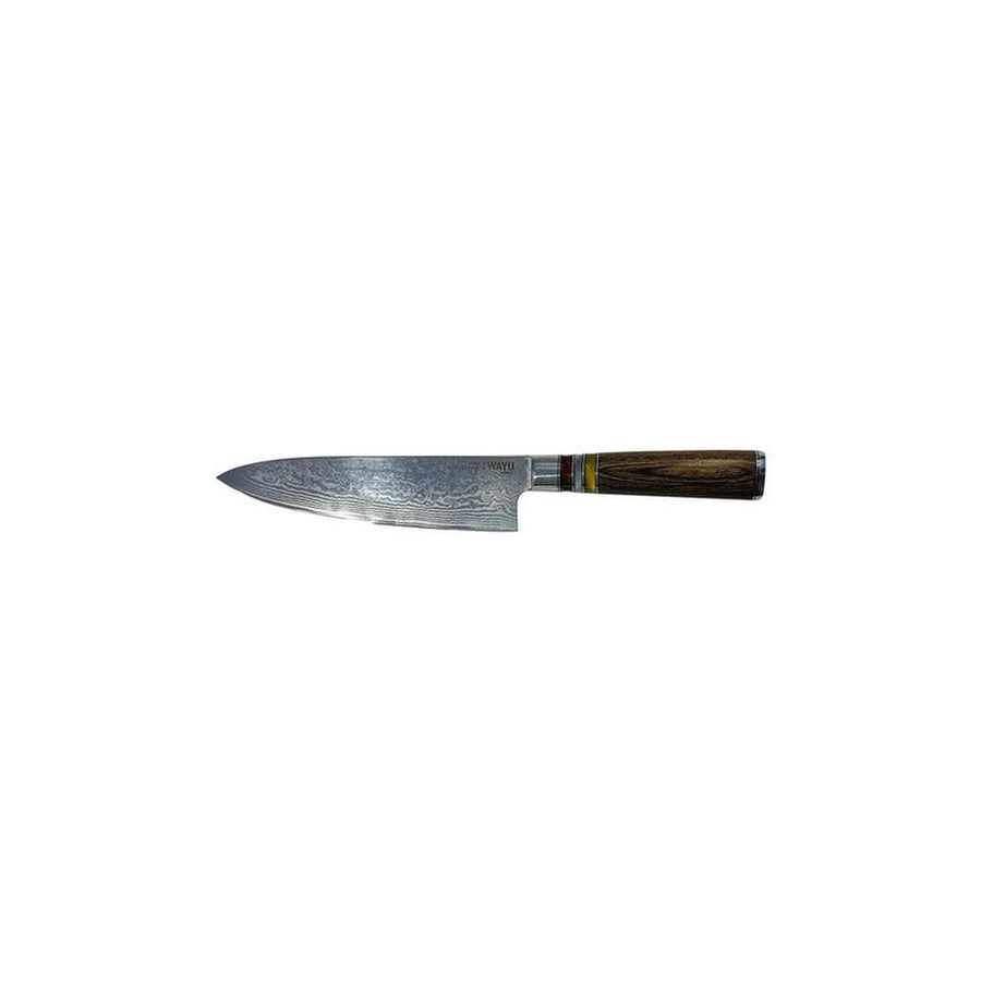 Cuchillo Acero Damasco Brown Wayu + Grabado Personalizado