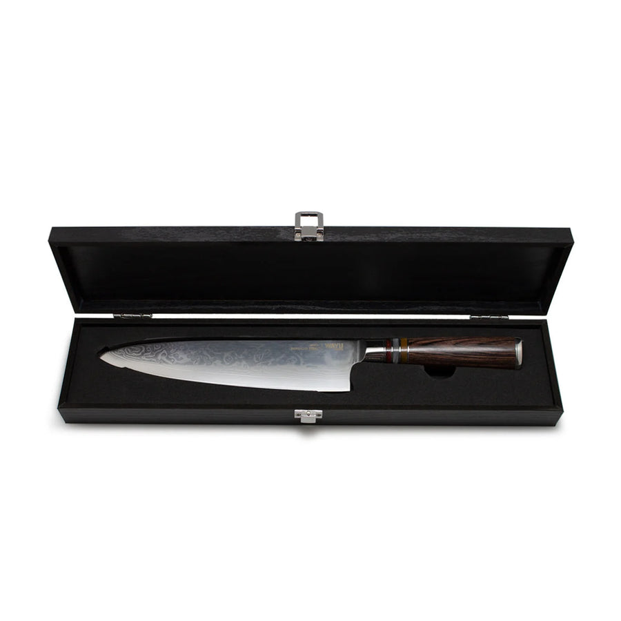 Cuchillo Acero Damasco Brown Wayu + Grabado Personalizado